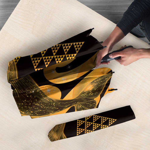 Humpback Whale Matariki New Zealand Umbrella NZ Maori Paikea Poutama Luxury Gold
