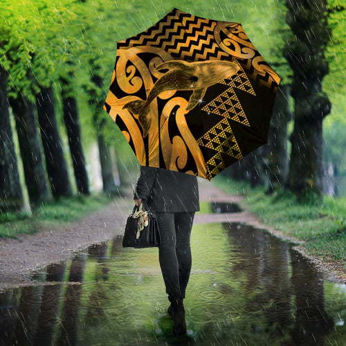 Humpback Whale Matariki New Zealand Umbrella NZ Maori Paikea Poutama Luxury Gold