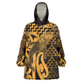 Humpback Whale Matariki New Zealand Wearable Blanket Hoodie NZ Maori Paikea Poutama Luxury Gold