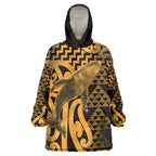 Humpback Whale Matariki New Zealand Wearable Blanket Hoodie NZ Maori Paikea Poutama Luxury Gold