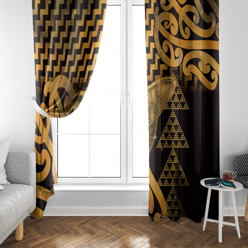 Humpback Whale Matariki New Zealand Window Curtain NZ Maori Paikea Poutama Luxury Gold