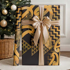 Humpback Whale Matariki New Zealand Wrapping Paper NZ Maori Paikea Poutama Luxury Gold