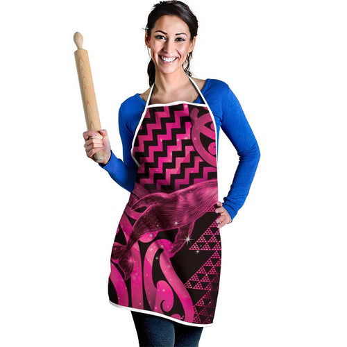 Humpback Whale Matariki New Zealand Apron NZ Maori Paikea Poutama Luxury Pink
