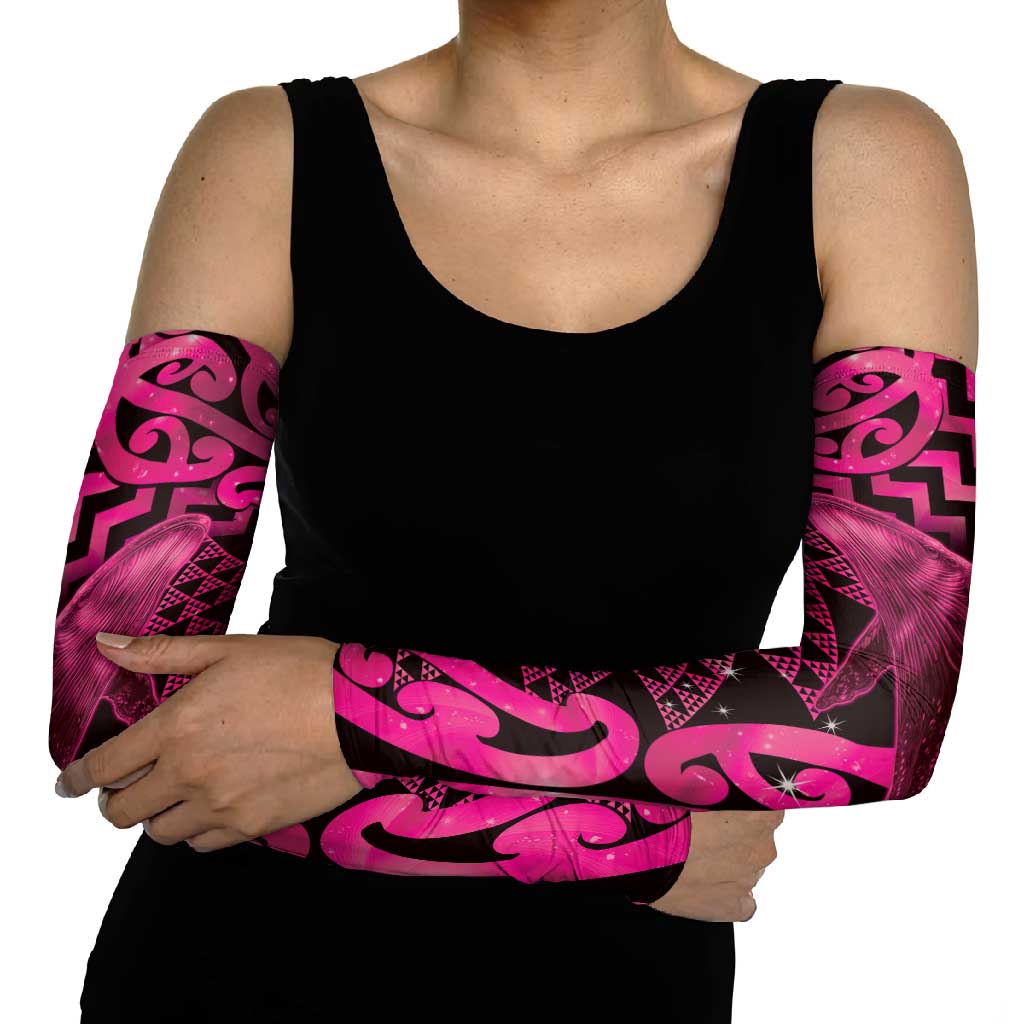Humpback Whale Matariki New Zealand Arm Sleeves NZ Maori Paikea Poutama Luxury Pink
