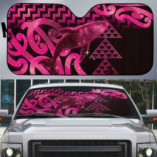 Humpback Whale Matariki New Zealand Auto Sun Shade NZ Maori Paikea Poutama Luxury Pink