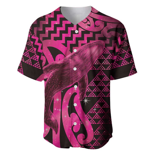 Humpback Whale Matariki New Zealand Baseball Jersey NZ Maori Paikea Poutama Luxury Pink