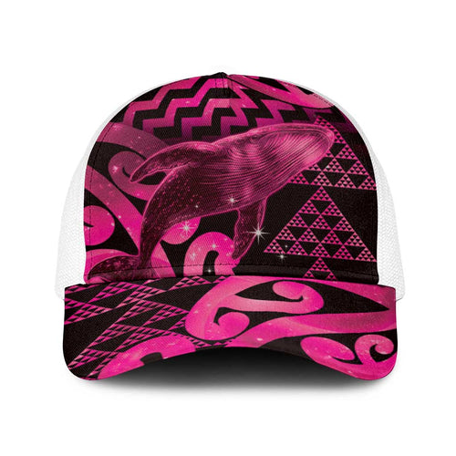 Humpback Whale Matariki New Zealand Baseball Net Cap NZ Maori Paikea Poutama Luxury Pink
