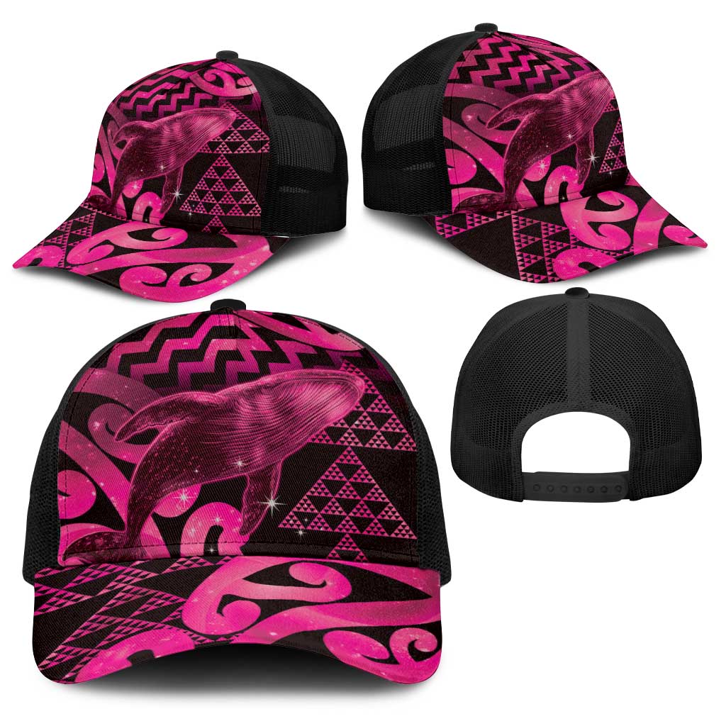 Humpback Whale Matariki New Zealand Baseball Net Cap NZ Maori Paikea Poutama Luxury Pink