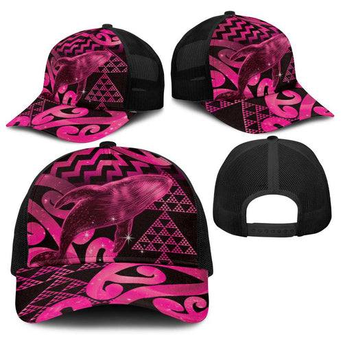 Humpback Whale Matariki New Zealand Baseball Net Cap NZ Maori Paikea Poutama Luxury Pink