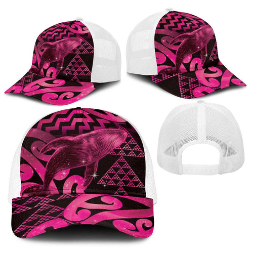 Humpback Whale Matariki New Zealand Baseball Net Cap NZ Maori Paikea Poutama Luxury Pink
