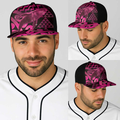 Humpback Whale Matariki New Zealand Baseball Net Cap NZ Maori Paikea Poutama Luxury Pink