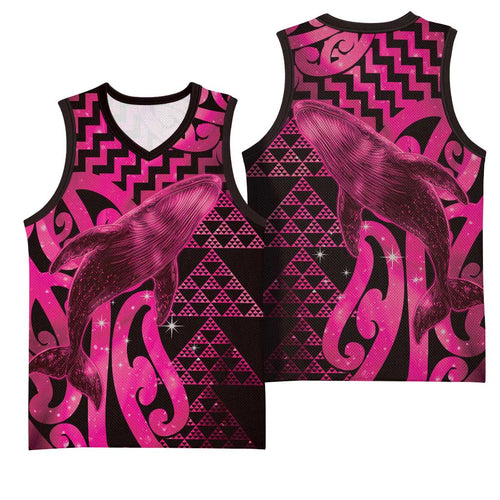 Humpback Whale Matariki New Zealand Basketball Jersey NZ Maori Paikea Poutama Luxury Pink
