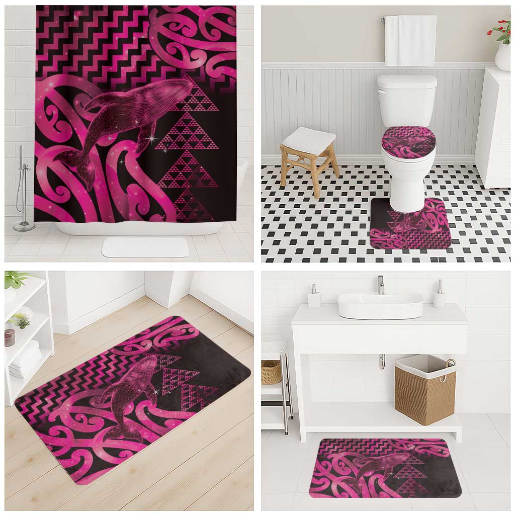 Humpback Whale Matariki New Zealand Bathroom Set NZ Maori Paikea Poutama Luxury Pink