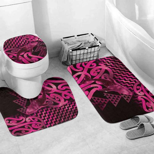 Humpback Whale Matariki New Zealand Bathroom Set NZ Maori Paikea Poutama Luxury Pink