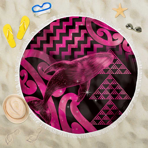 Humpback Whale Matariki New Zealand Beach Blanket NZ Maori Paikea Poutama Luxury Pink