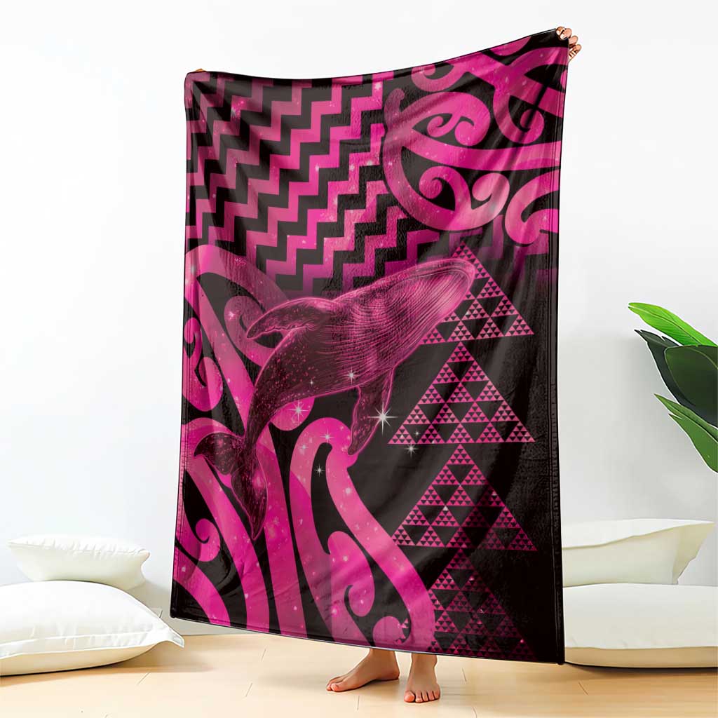 Humpback Whale Matariki New Zealand Blanket NZ Maori Paikea Poutama Luxury Pink
