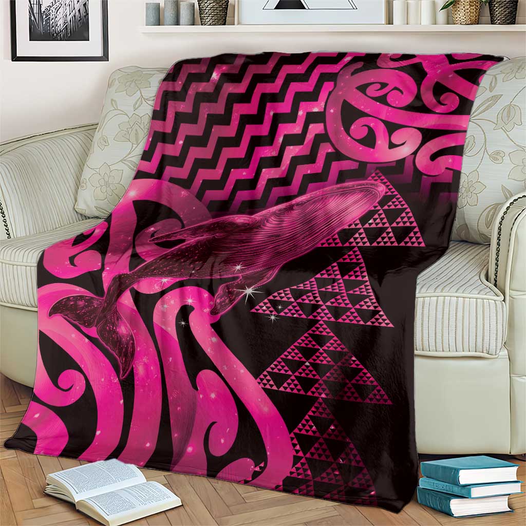 Humpback Whale Matariki New Zealand Blanket NZ Maori Paikea Poutama Luxury Pink
