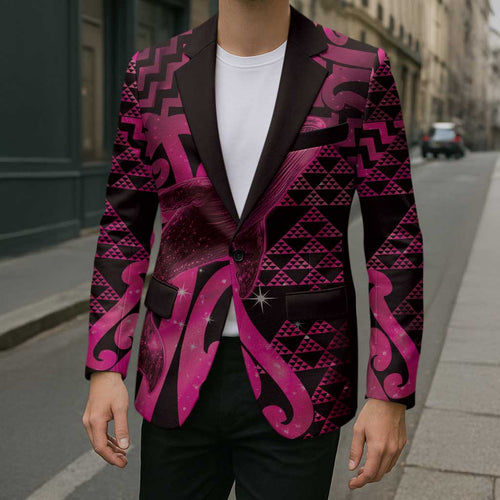 Humpback Whale Matariki New Zealand Blazer NZ Maori Paikea Poutama Luxury Pink
