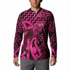 Humpback Whale Matariki New Zealand Button Sweatshirt NZ Maori Paikea Poutama Luxury Pink