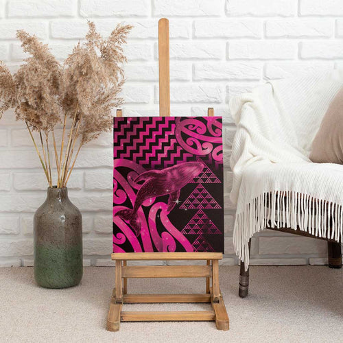 Humpback Whale Matariki New Zealand Canvas Wall Art NZ Maori Paikea Poutama Luxury Pink