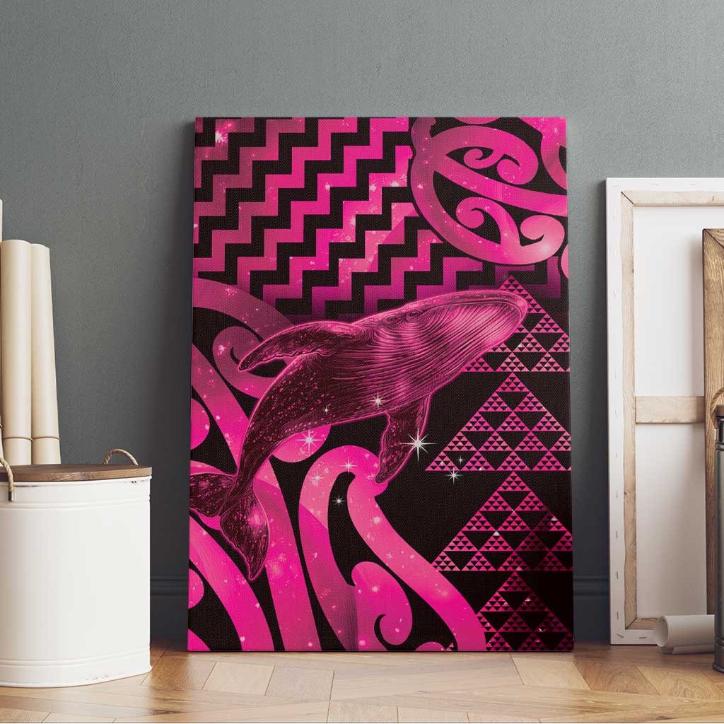 Humpback Whale Matariki New Zealand Canvas Wall Art NZ Maori Paikea Poutama Luxury Pink