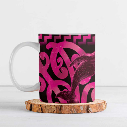 Humpback Whale Matariki New Zealand Ceramic Mug NZ Maori Paikea Poutama Luxury Pink