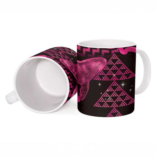 Humpback Whale Matariki New Zealand Ceramic Mug NZ Maori Paikea Poutama Luxury Pink