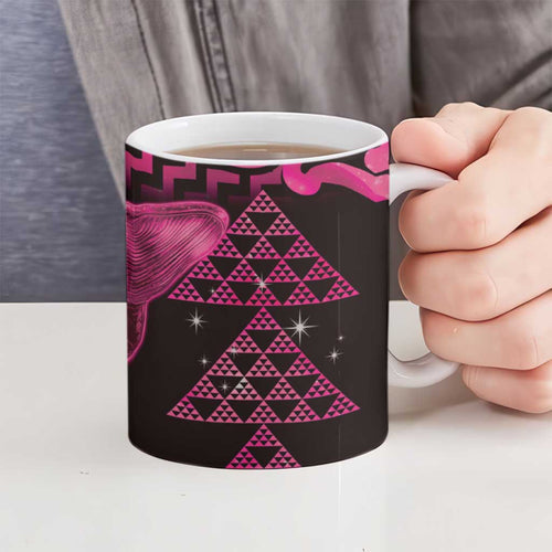 Humpback Whale Matariki New Zealand Ceramic Mug NZ Maori Paikea Poutama Luxury Pink