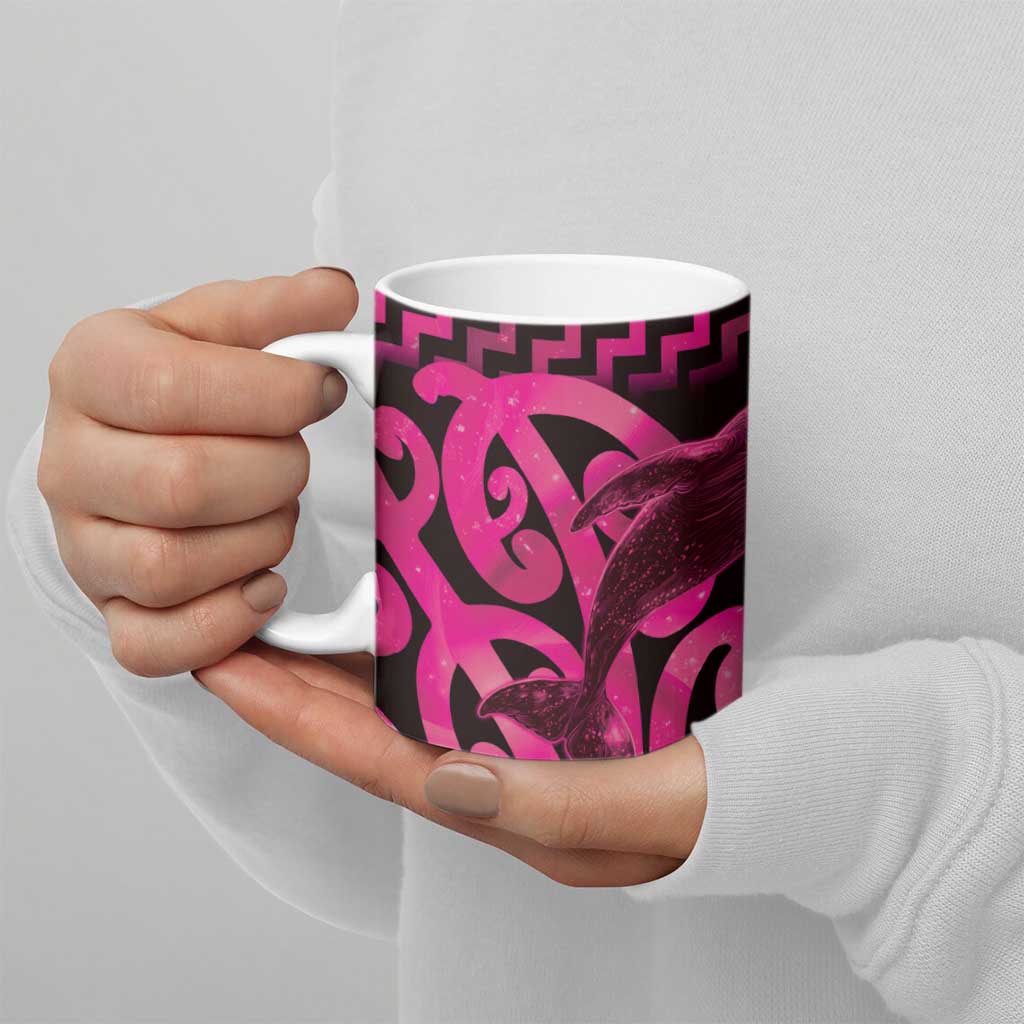 Humpback Whale Matariki New Zealand Ceramic Mug NZ Maori Paikea Poutama Luxury Pink