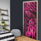 Humpback Whale Matariki New Zealand Door Cover NZ Maori Paikea Poutama Luxury Pink