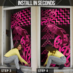 Humpback Whale Matariki New Zealand Door Cover NZ Maori Paikea Poutama Luxury Pink