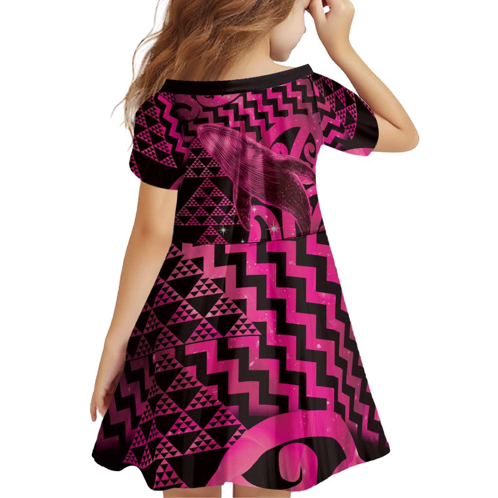 Humpback Whale Matariki New Zealand Family Matching Mermaid Dress and Hawaiian Shirt NZ Maori Paikea Poutama Luxury Pink