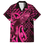 Humpback Whale Matariki New Zealand Family Matching Tank Maxi Dress and Hawaiian Shirt NZ Maori Paikea Poutama Luxury Pink