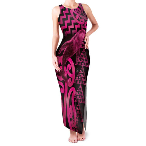 Humpback Whale Matariki New Zealand Family Matching Tank Maxi Dress and Hawaiian Shirt NZ Maori Paikea Poutama Luxury Pink