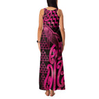 Humpback Whale Matariki New Zealand Family Matching Tank Maxi Dress and Hawaiian Shirt NZ Maori Paikea Poutama Luxury Pink