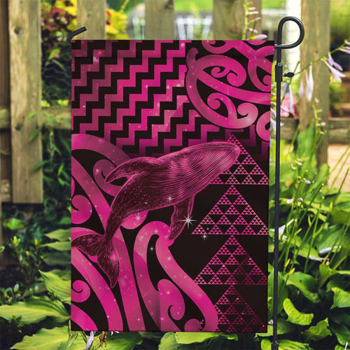 Humpback Whale Matariki New Zealand Garden Flag NZ Maori Paikea Poutama Luxury Pink