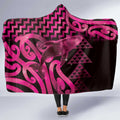 Humpback Whale Matariki New Zealand Hooded Blanket NZ Maori Paikea Poutama Luxury Pink