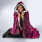 Humpback Whale Matariki New Zealand Hooded Blanket NZ Maori Paikea Poutama Luxury Pink