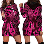 Humpback Whale Matariki New Zealand Hoodie Dress NZ Maori Paikea Poutama Luxury Pink