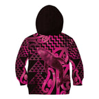 Humpback Whale Matariki New Zealand Kid Hoodie NZ Maori Paikea Poutama Luxury Pink