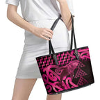 Humpback Whale Matariki New Zealand Leather Tote Bag NZ Maori Paikea Poutama Luxury Pink