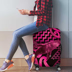 Humpback Whale Matariki New Zealand Luggage Cover NZ Maori Paikea Poutama Luxury Pink