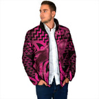 Humpback Whale Matariki New Zealand Padded Jacket NZ Maori Paikea Poutama Luxury Pink