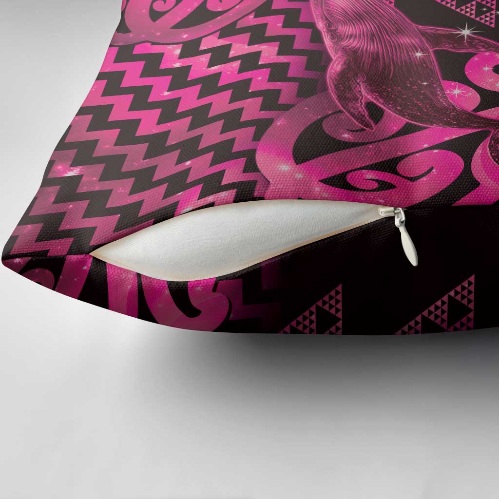 Humpback Whale Matariki New Zealand Pillow Cover NZ Maori Paikea Poutama Luxury Pink