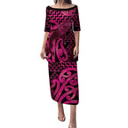 Humpback Whale Matariki New Zealand Puletasi NZ Maori Paikea Poutama Luxury Pink