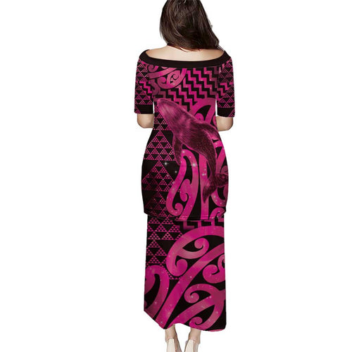 Humpback Whale Matariki New Zealand Puletasi NZ Maori Paikea Poutama Luxury Pink