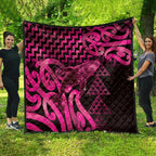 Humpback Whale Matariki New Zealand Quilt NZ Maori Paikea Poutama Luxury Pink