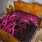 Humpback Whale Matariki New Zealand Quilt NZ Maori Paikea Poutama Luxury Pink