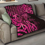 Humpback Whale Matariki New Zealand Quilt NZ Maori Paikea Poutama Luxury Pink