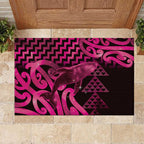 Humpback Whale Matariki New Zealand Rubber Doormat NZ Maori Paikea Poutama Luxury Pink